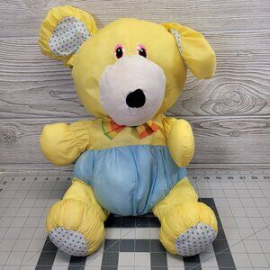 Puffalump Mouse Dog Parachute Nylon Stuffed Animal Plush Rainbow‎ Bow Tie Vtg